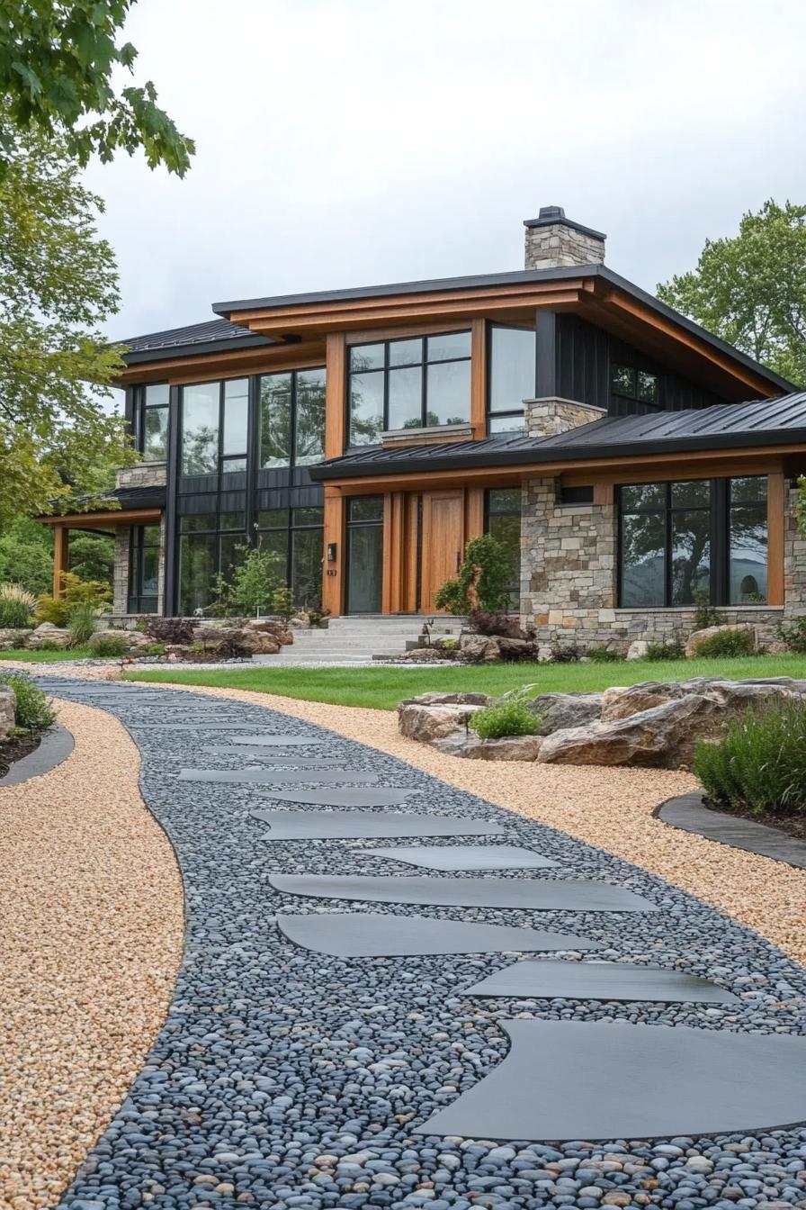 Modern Abode with Zen Pathway