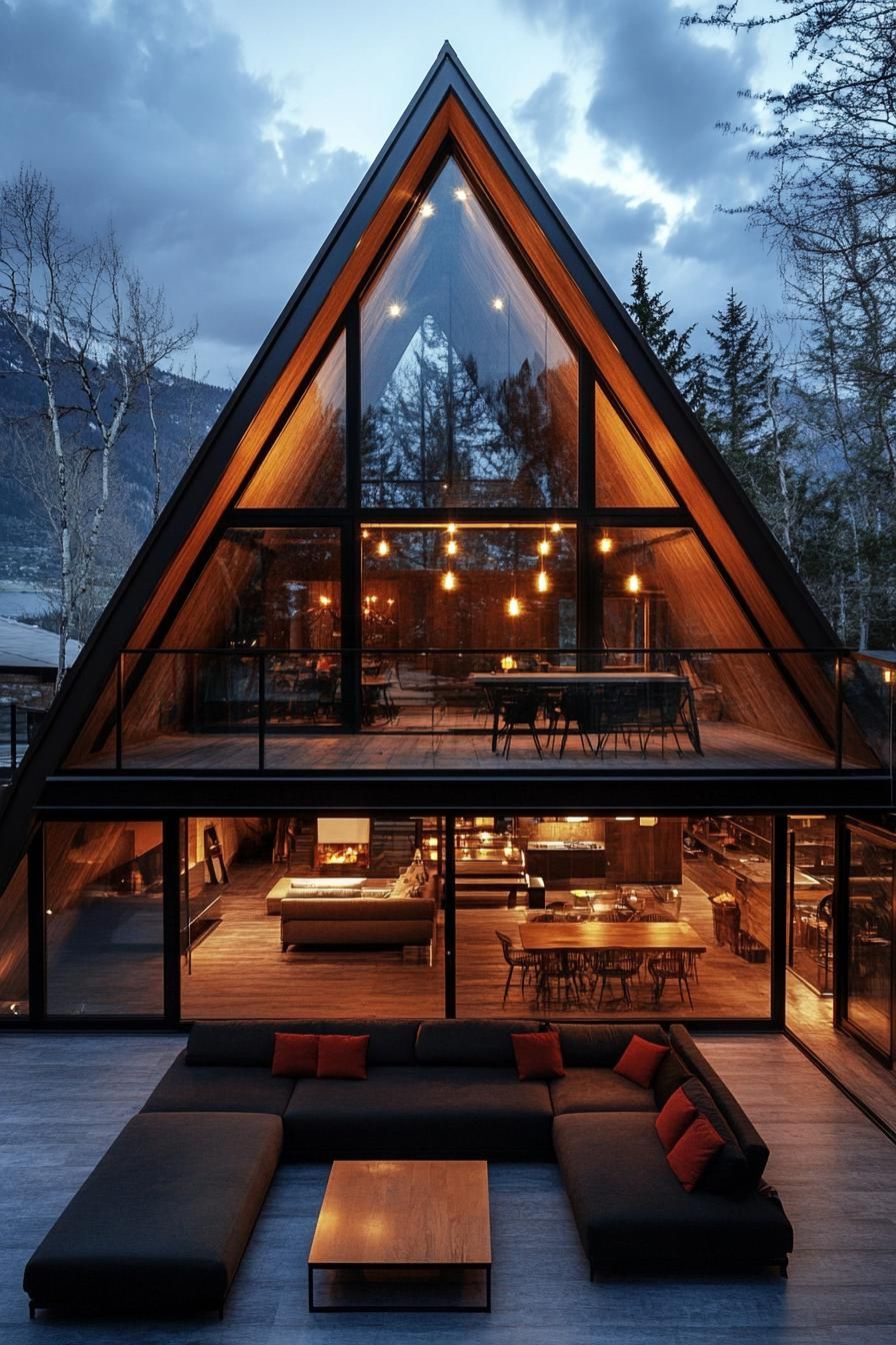 A-Frame Houses With Floor-to-Ceiling Windows