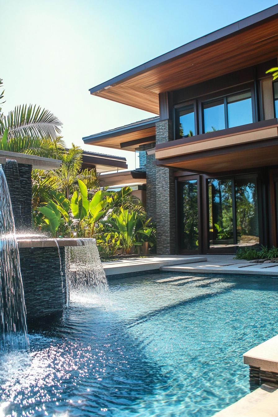 Pools Featuring a Mini Waterfall