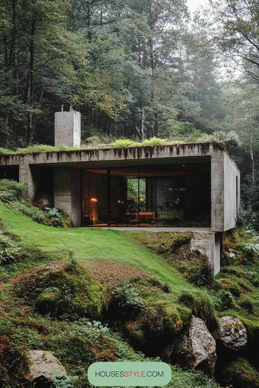 Underground Bunker With Green Roof