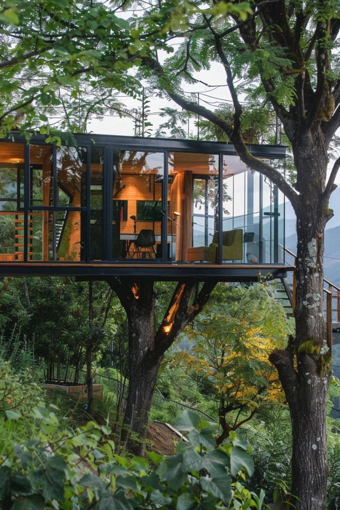 Treehouse Workspace With Glass Front