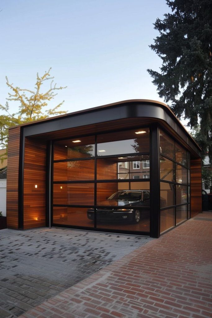 Prefab Garage with Glass Panels