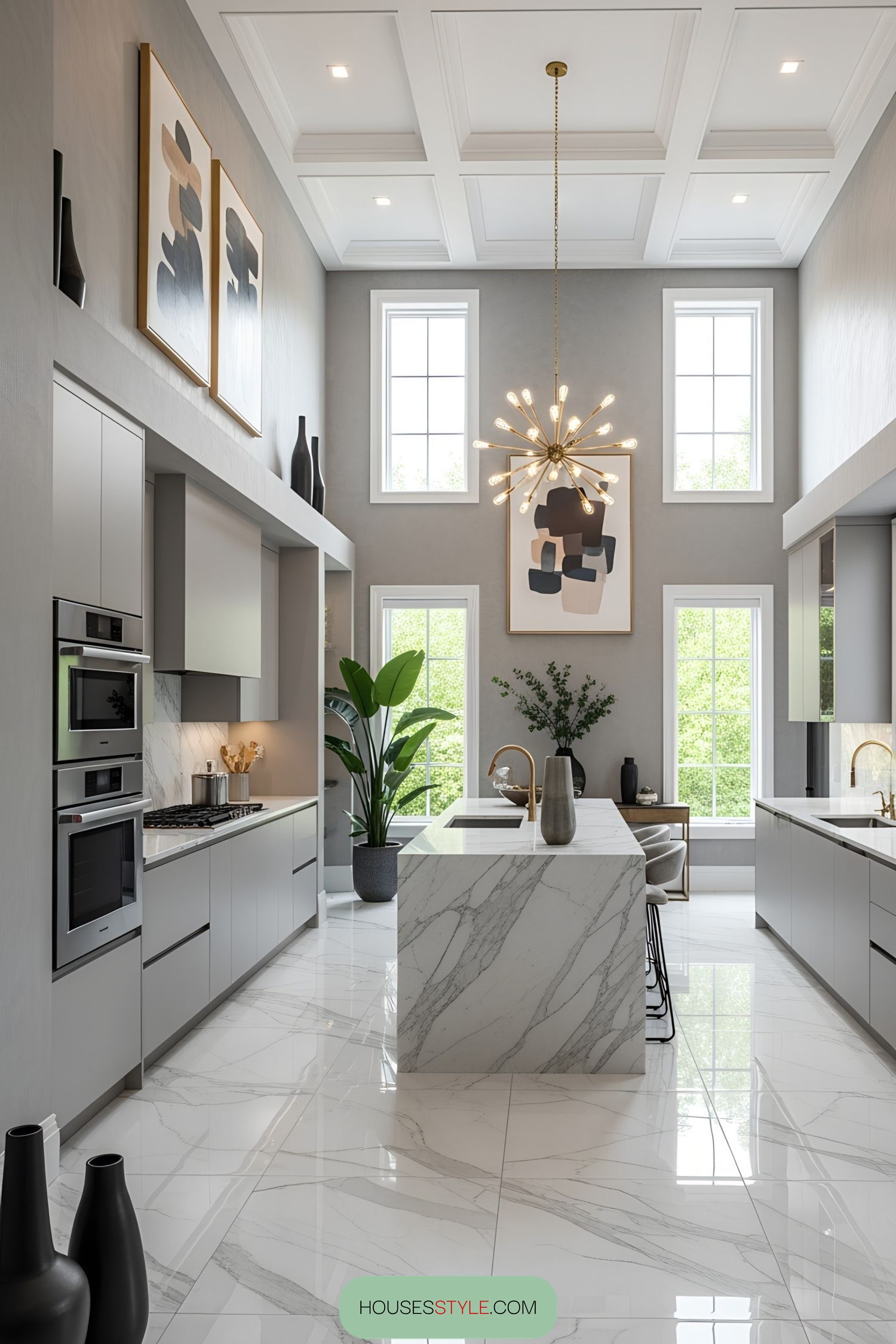 Art-Filled Luxury Loft Kitchen