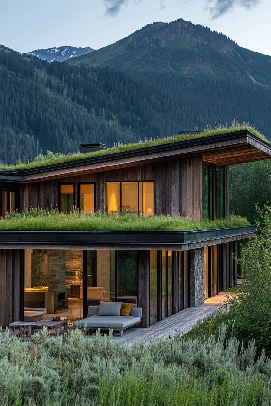 Reclaimed Wood Paired With Green Roofing