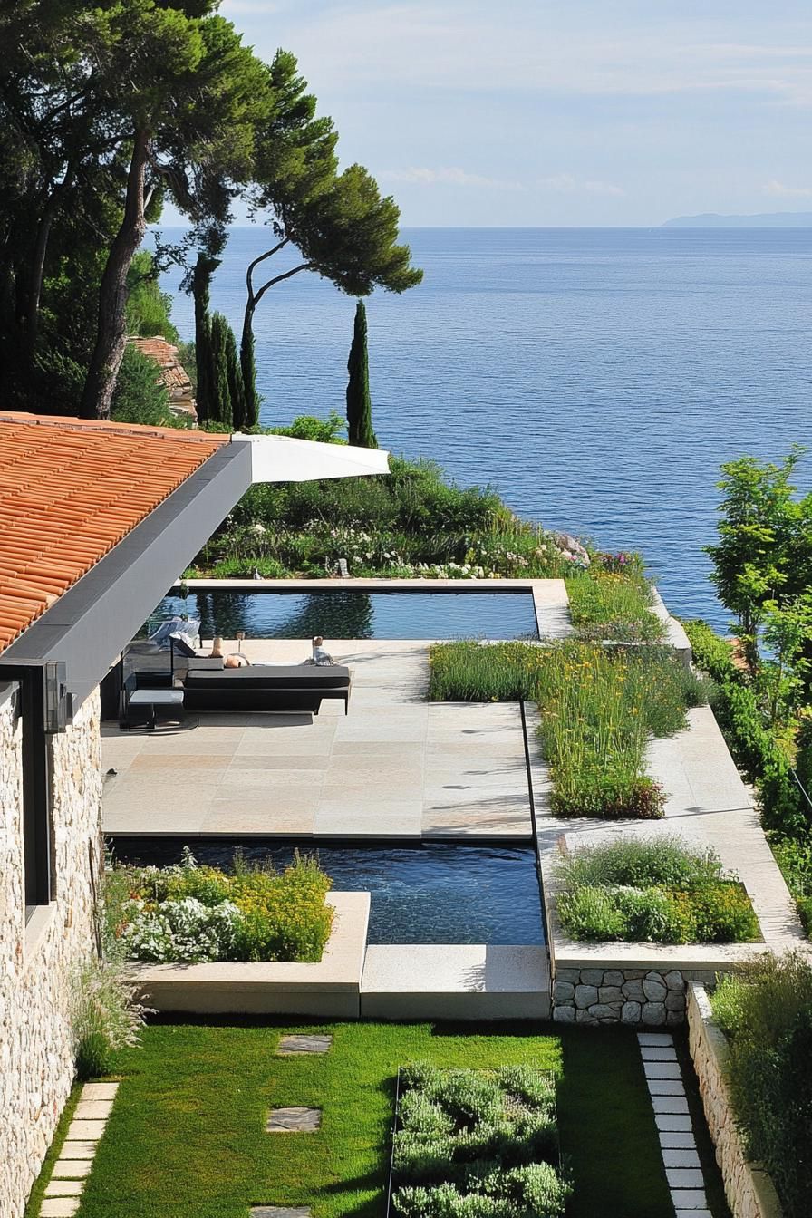Rooftop Gardens With Glass Railings and Wide Views