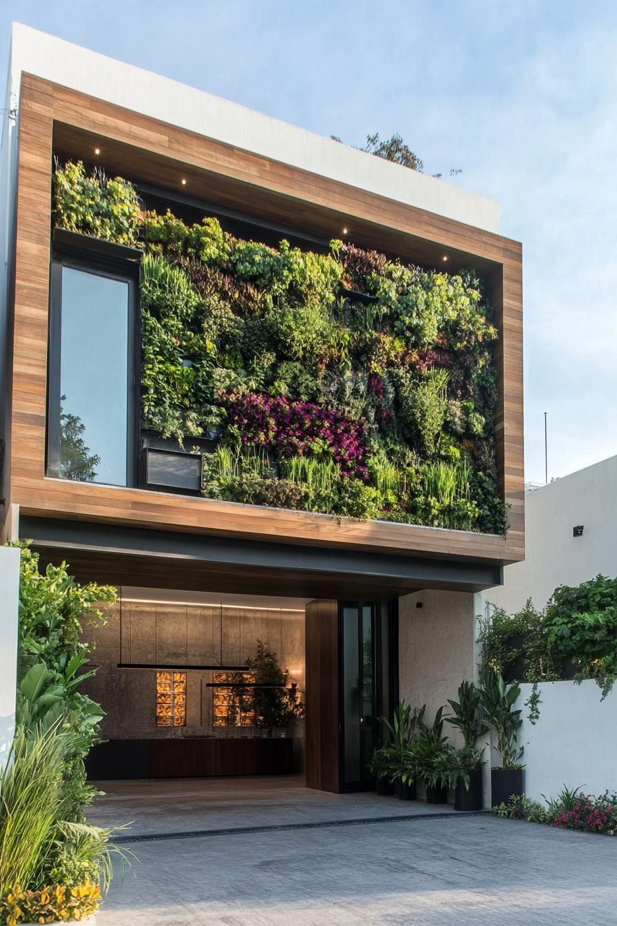 Living Wall Facades With Metallic Trim