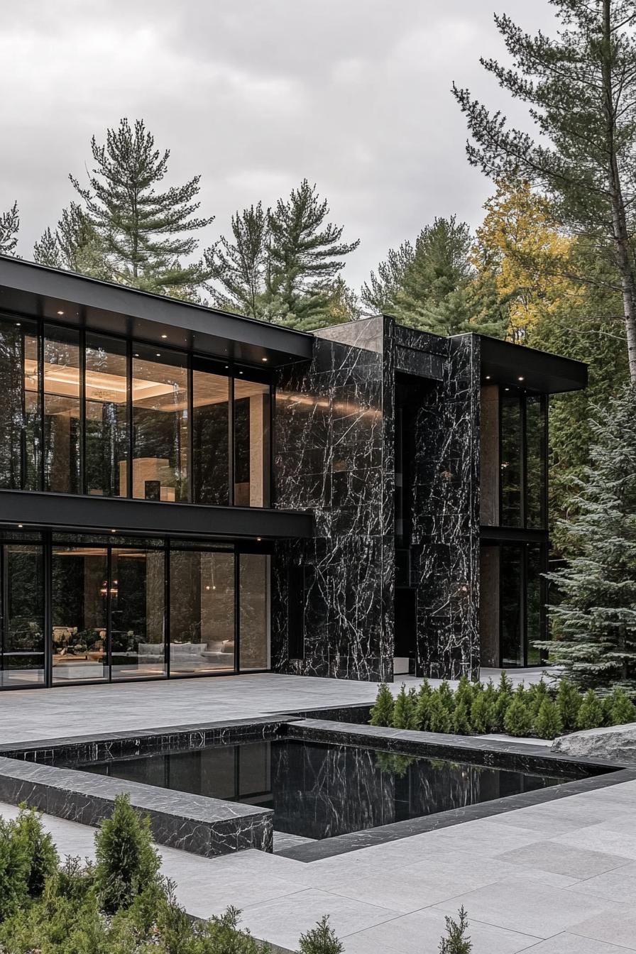 Sleek House With a Reflective Pool