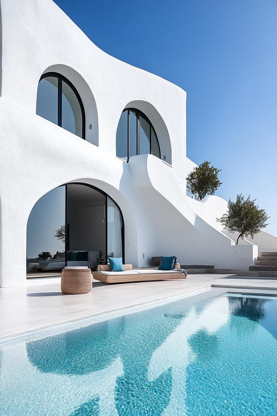 Santorini Mansion in White Stucco and Blue - photo 3