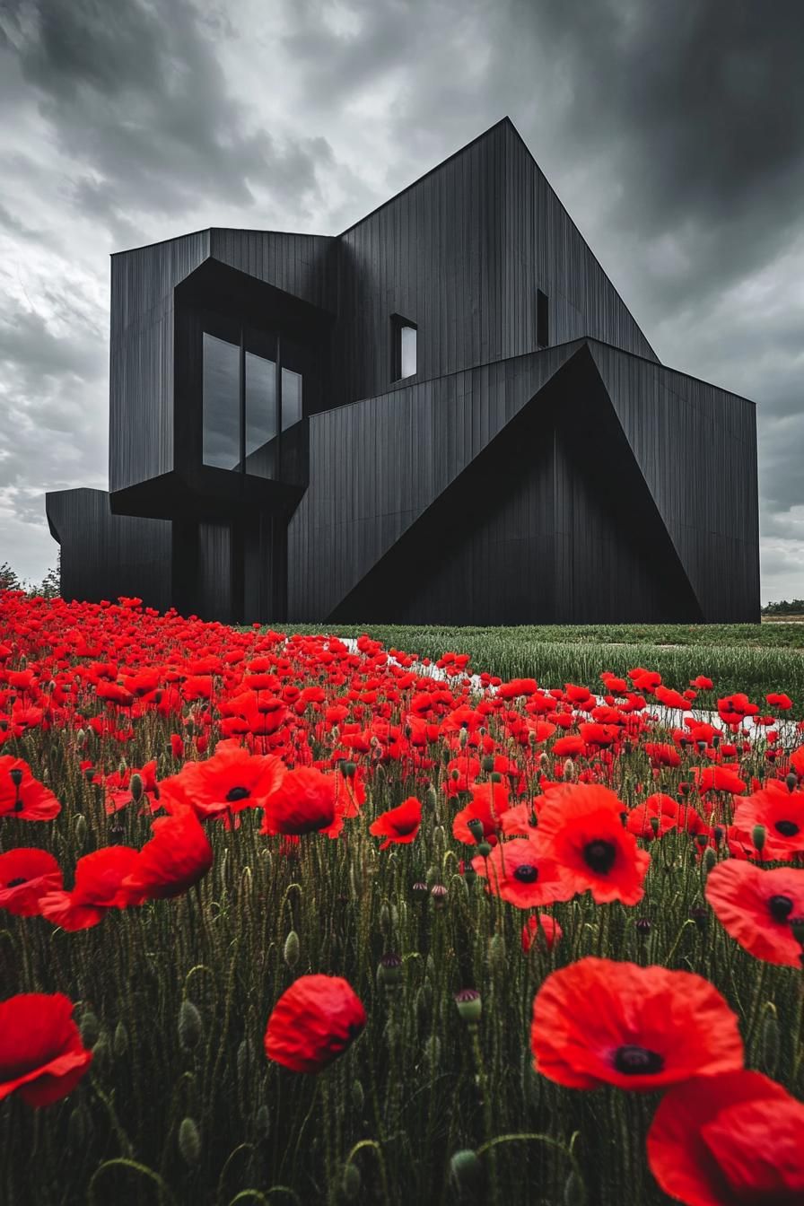 Obsidian-Toned Geometric House Designs - photo 2