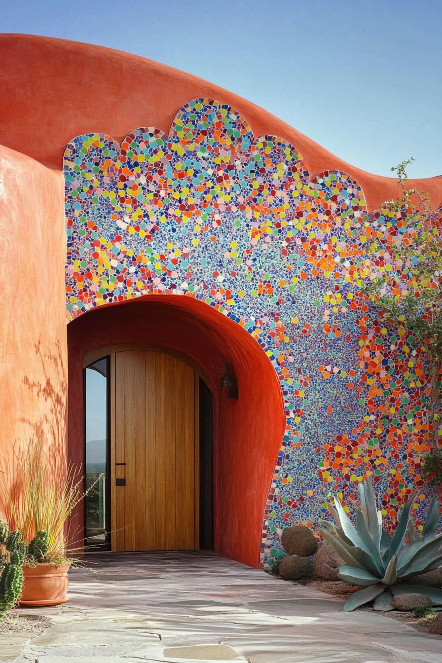 Adobe Homes With Bold Mosaic Wall Designs - photo 3