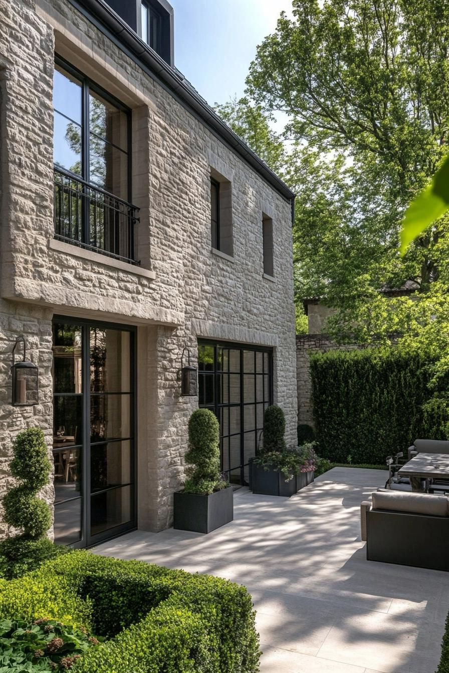 Stone Cladding Paired With Living Green Walls
