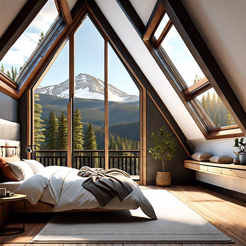Lofted Bedrooms Lit by Skylights