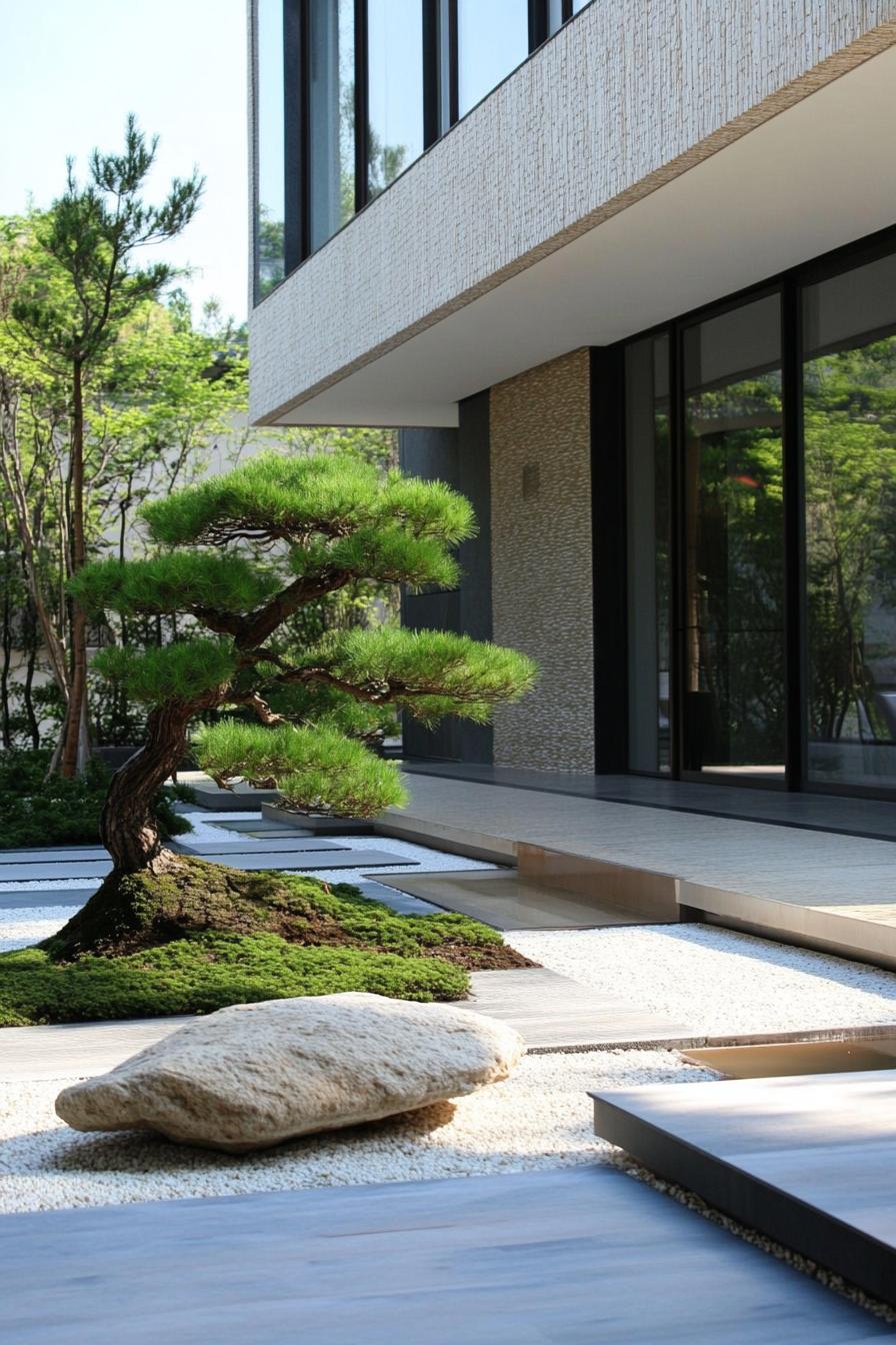 Rock Garden Courtyards With Bonsai