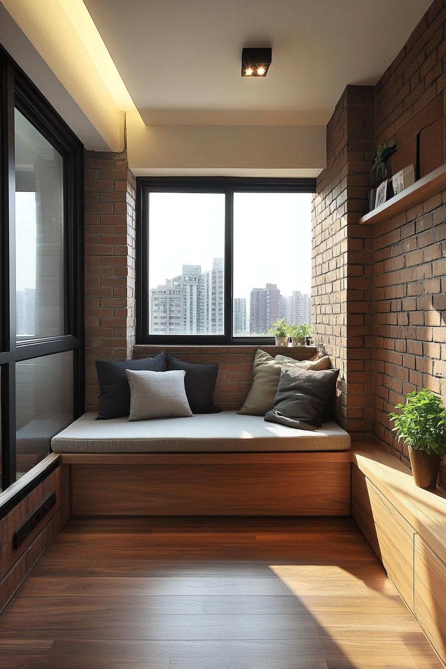 Minimalistic Balcony With Built-in Seating - photo 2