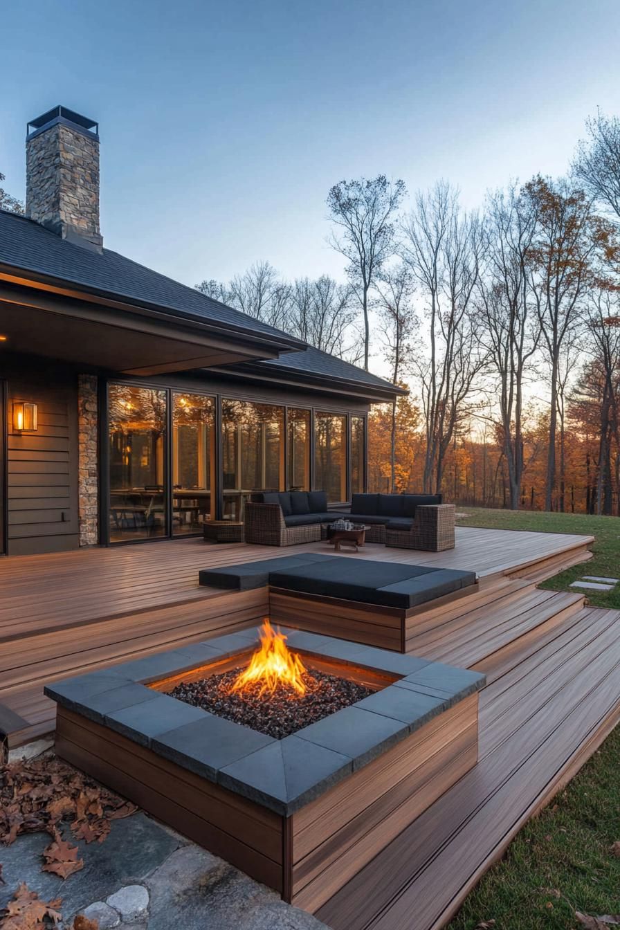 Built-In Fire Pit and Porch Seating - photo 2