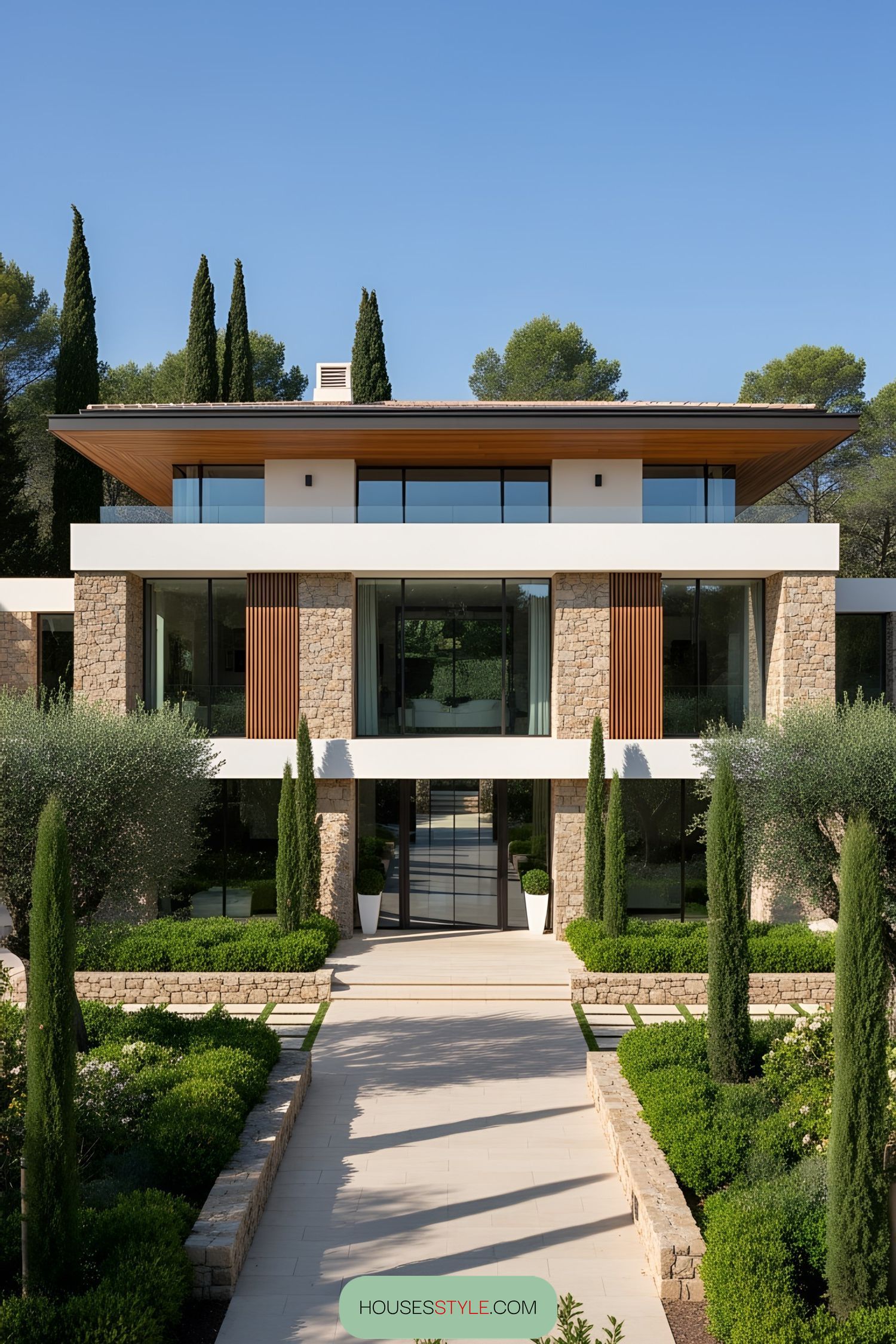 Bold Stone-Front Villa Style