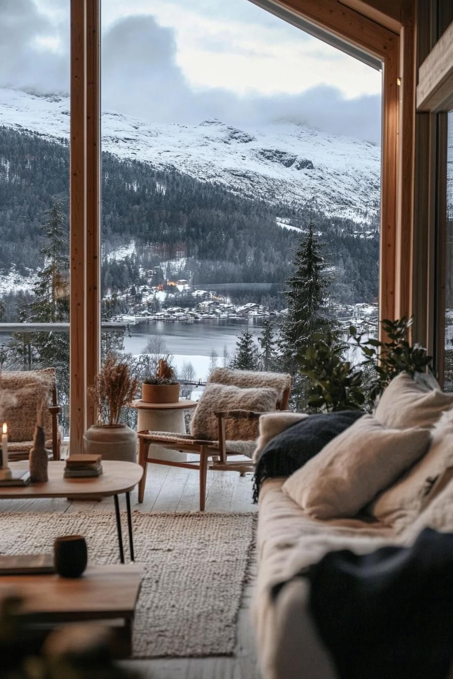 Living Room With Panoramic Mountain Views