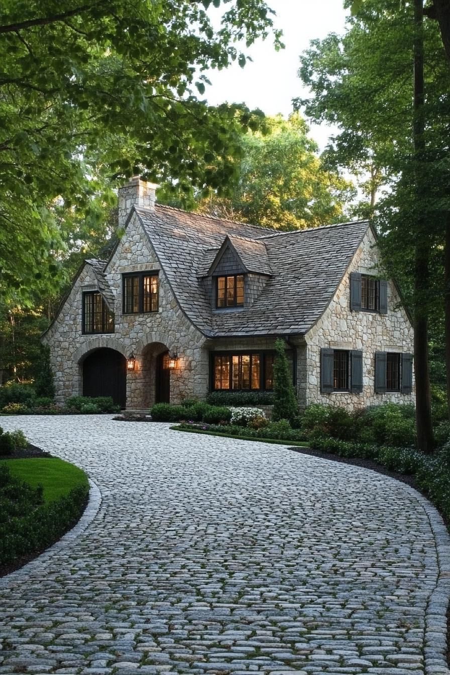 Cobblestone Driveway Charm