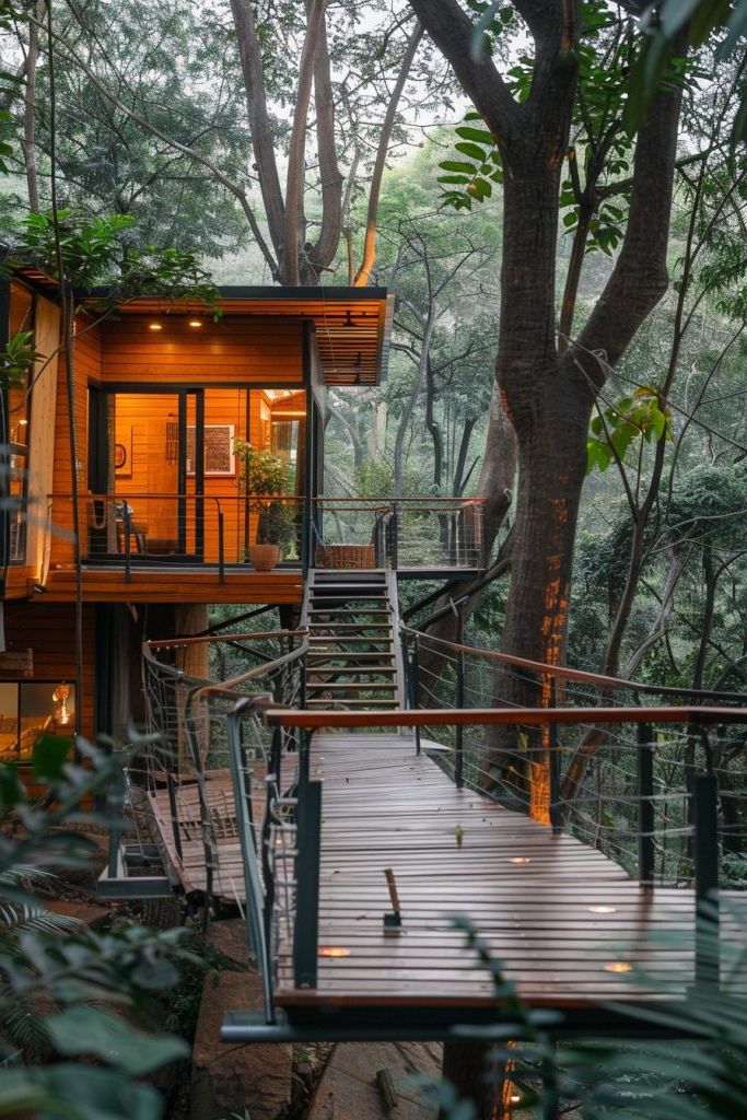 Floating Cabin Linked by Suspension Bridges - photo 2