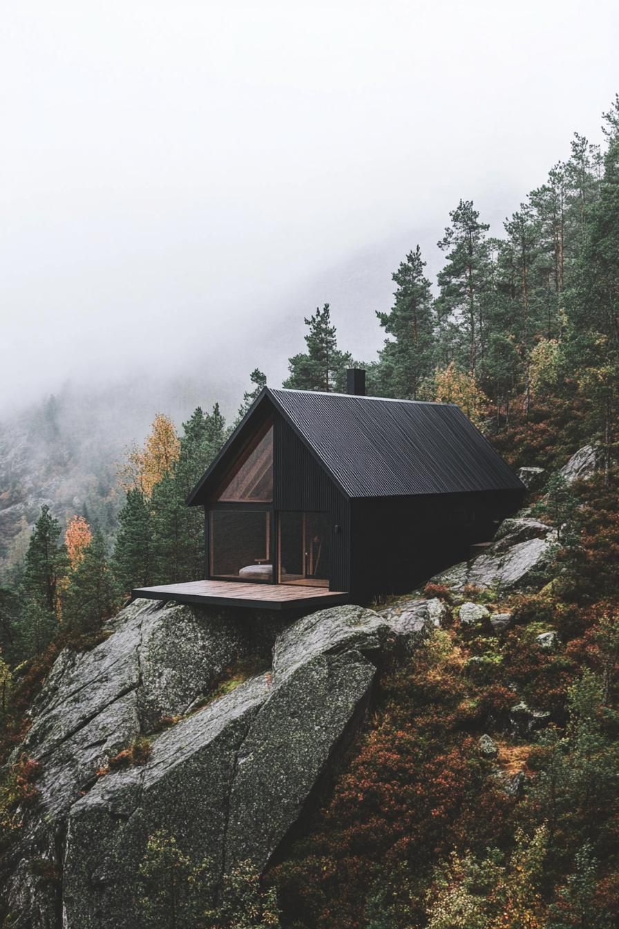 Matte Black Steel Cabin With Solar Roof Panels - photo 3