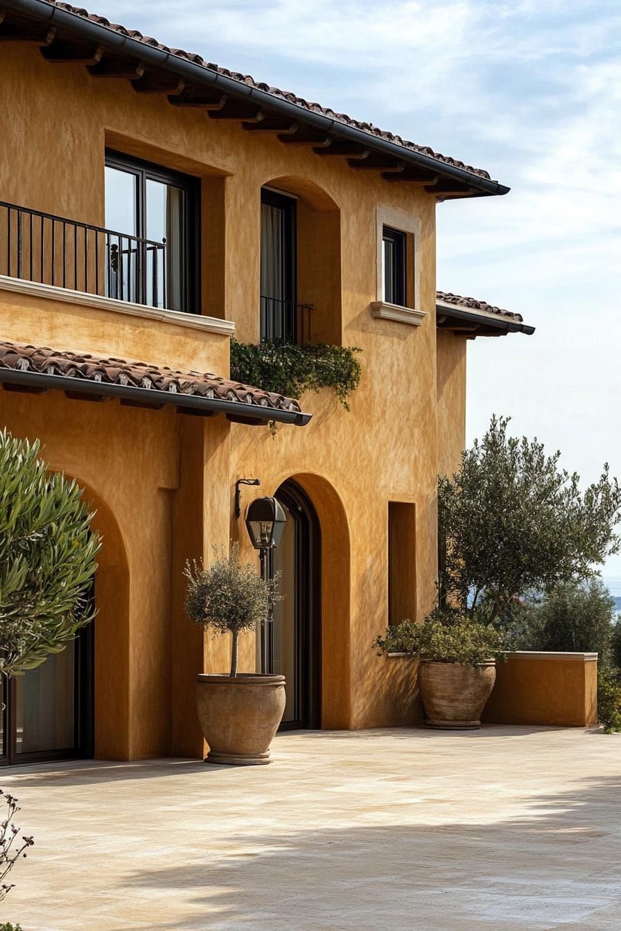 Earth-Toned Stucco Wall Finishes