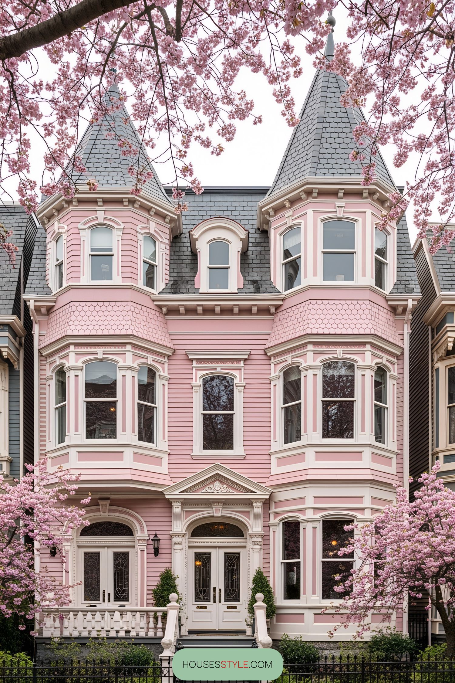 A Blush Pink Turret Tower
