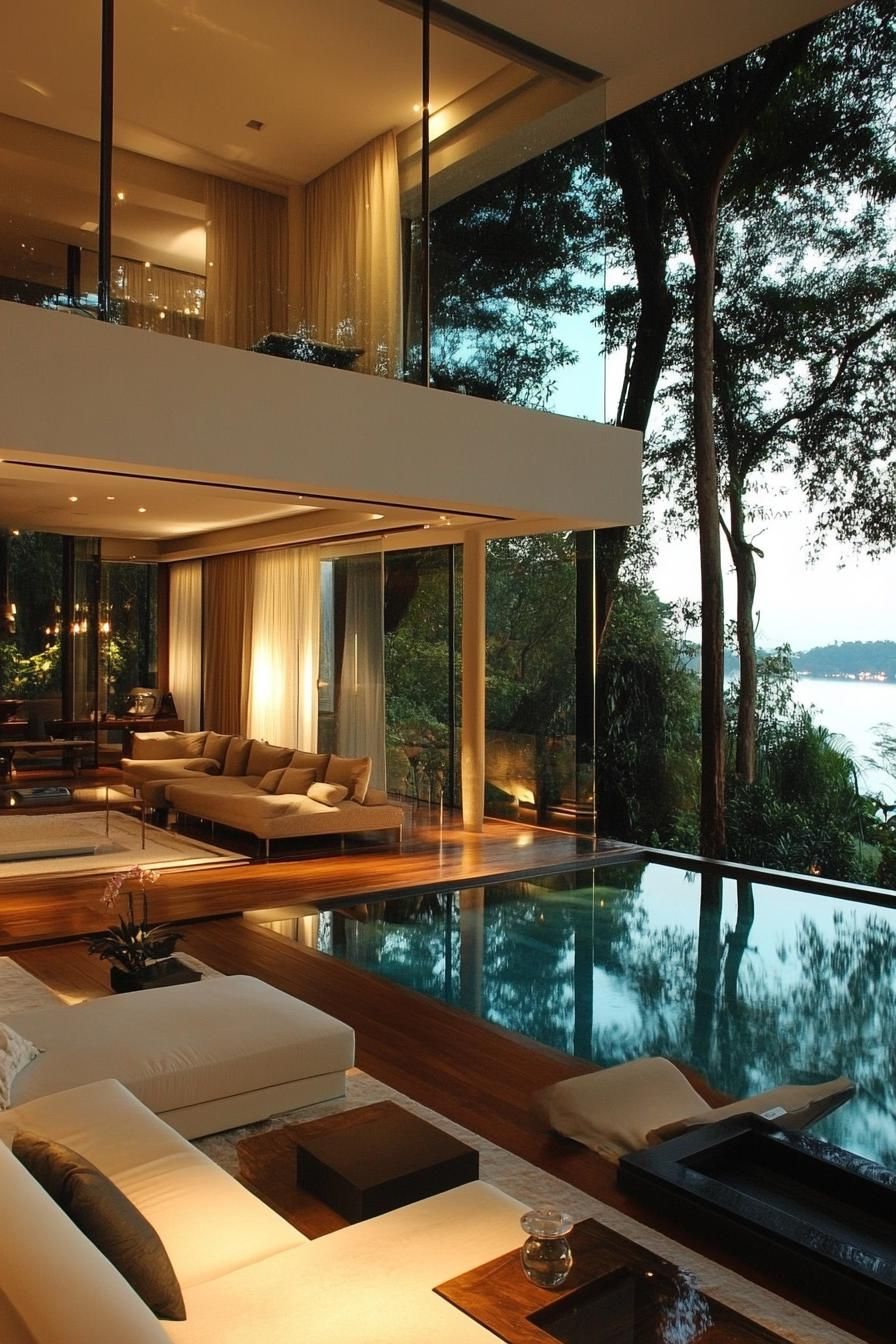 13) Sunken Living Room Beside the Pool - photo 4