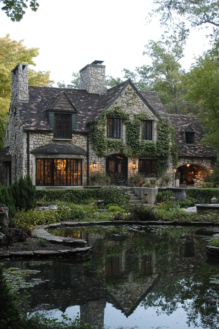 3) Enchanting Stone Cottage Oasis