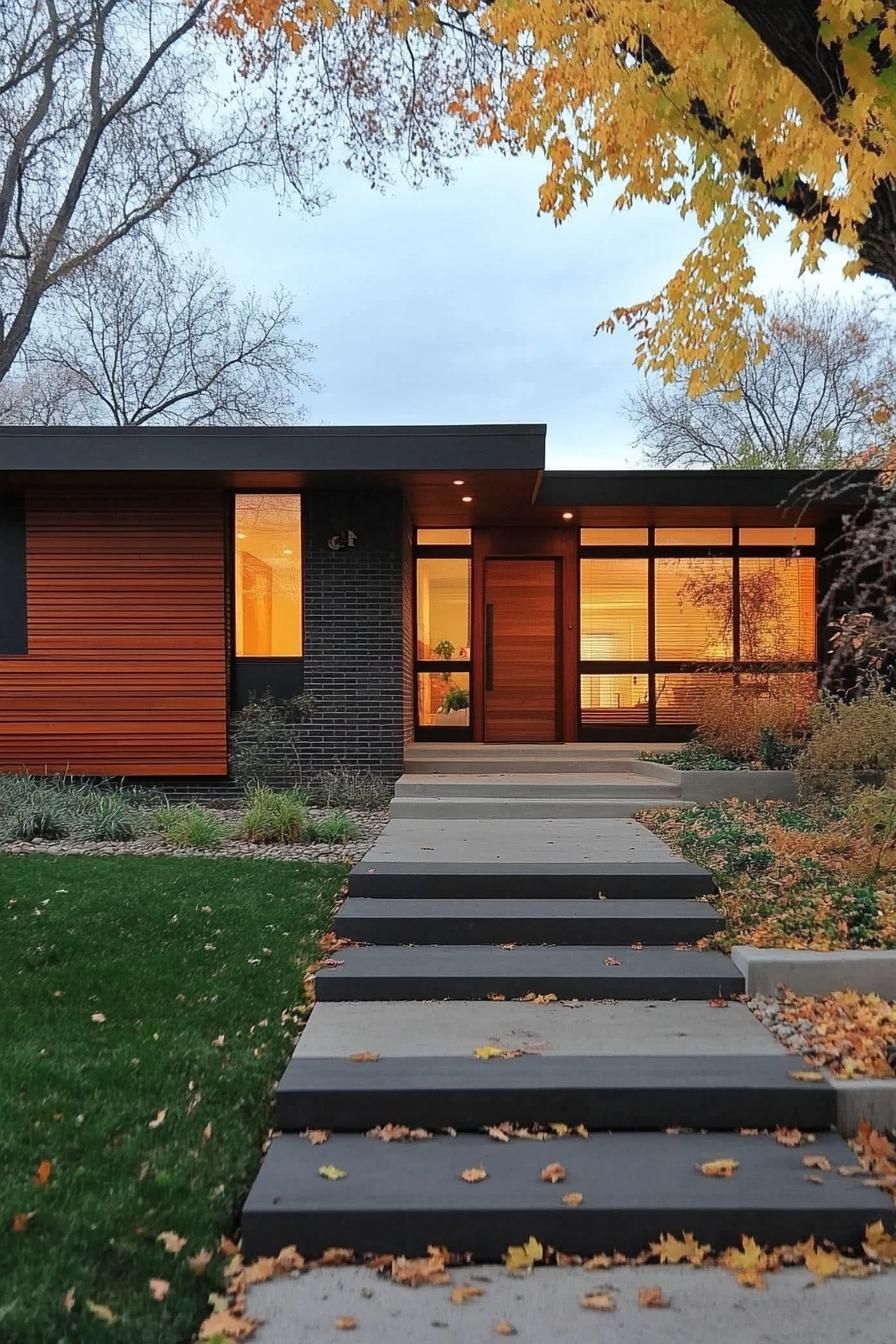 Flat-Roof Ranch With Mid-Century Style