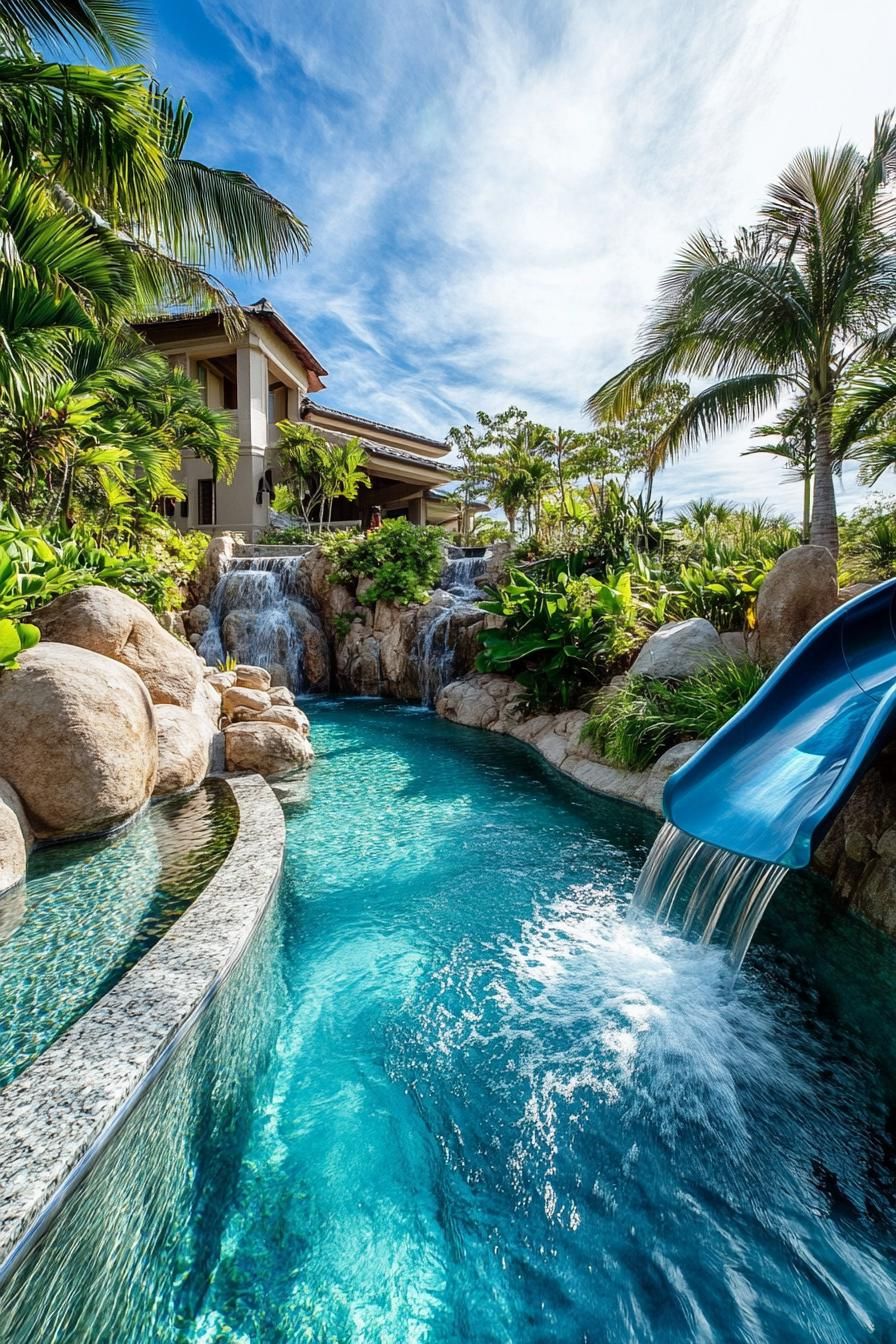 A Paradise-Style Mansion With Pool and Waterfall