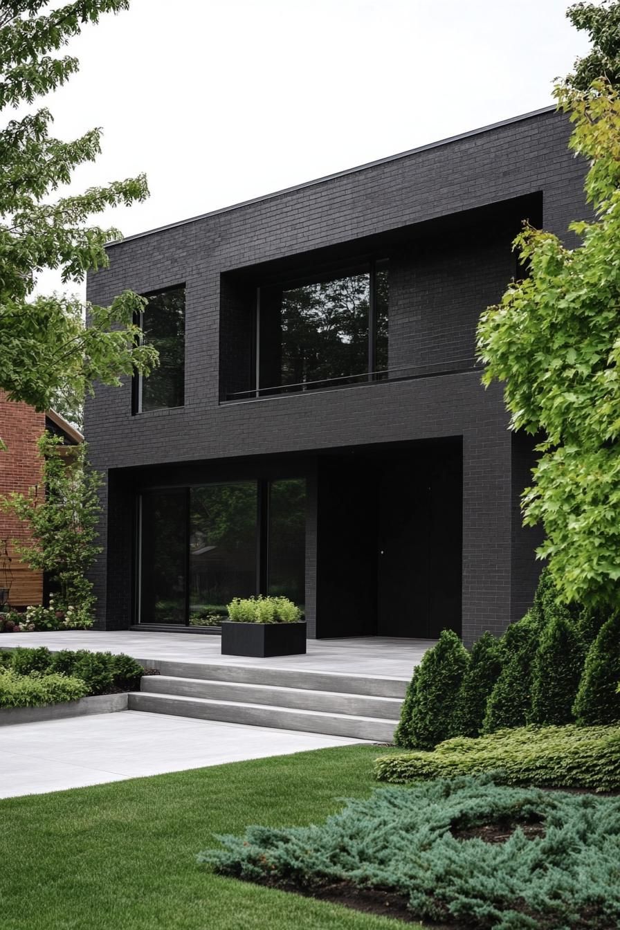 Black Stucco Exteriors With Curved Details - photo 3