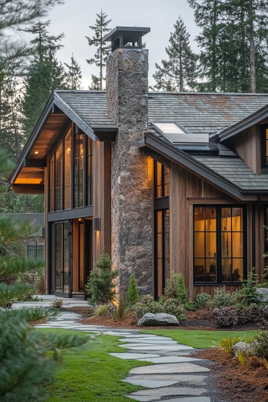 Cabin Tucked Into the Woods