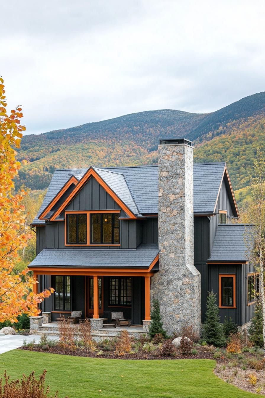 Warm Autumn Tones on a Mountain Home