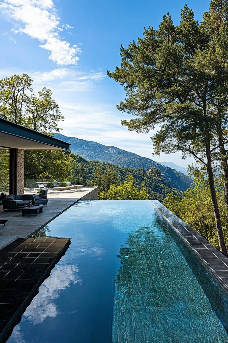 16) Black-tiled Pool With LED Accents