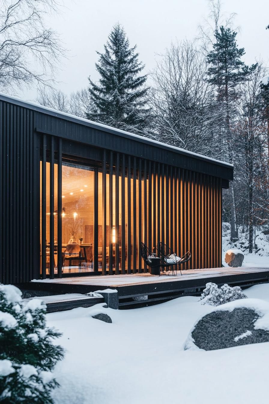 Black Aluminum Facade With Vertical Slats - photo 4
