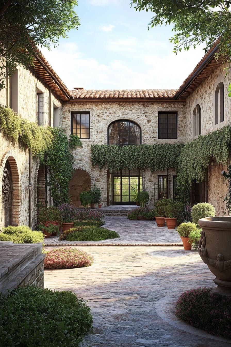 An Enchanting Tuscan Courtyard Scene