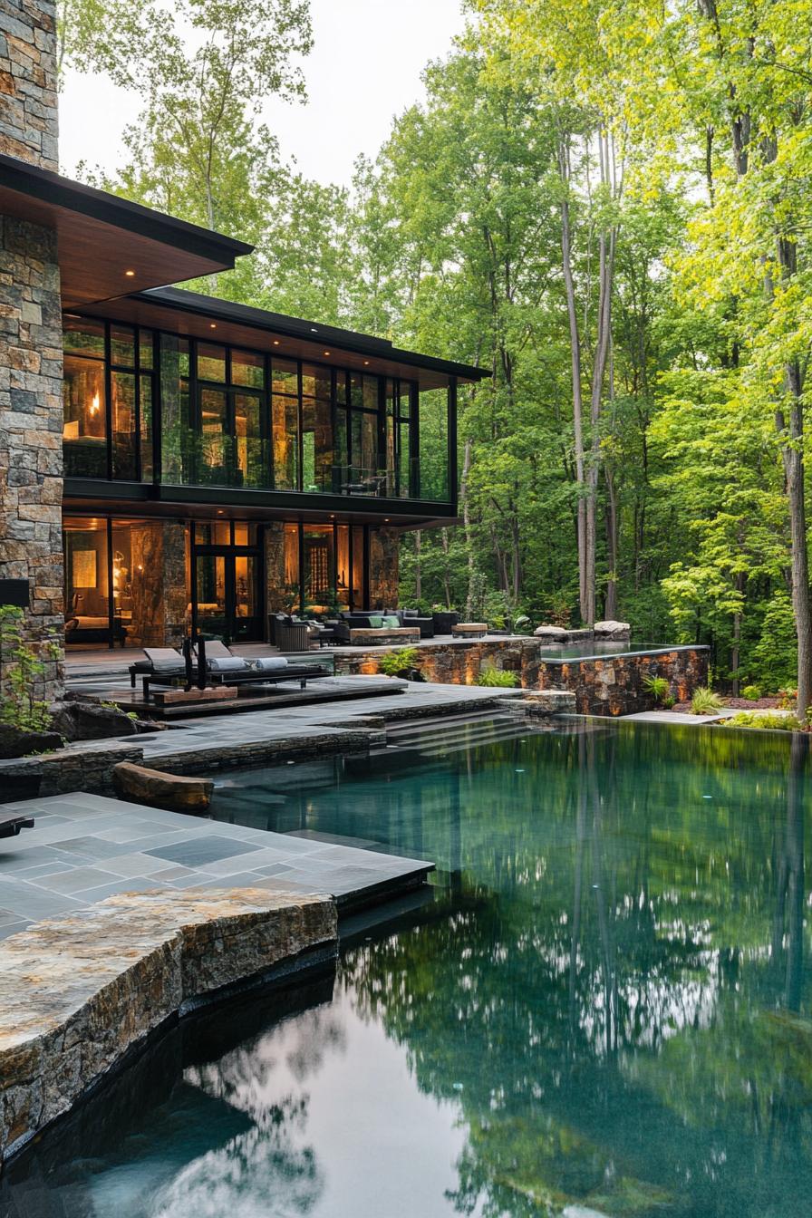 Lagoon Pool in Natural Stone