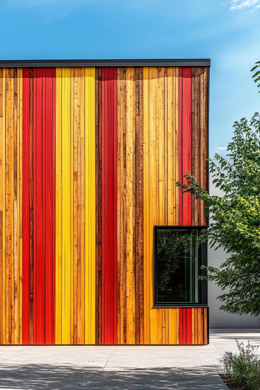 Vertical Wood Siding In Bright Colors