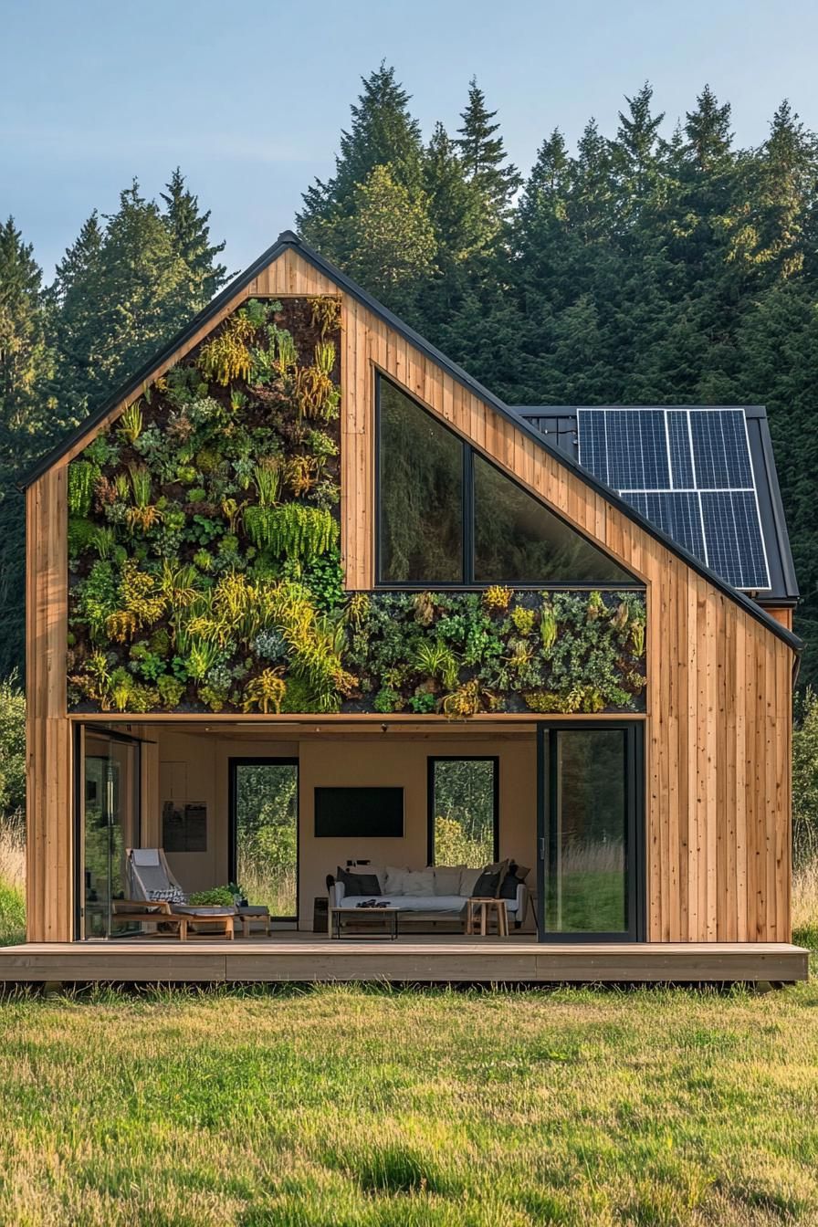 Living Green Walls With Solar Panels