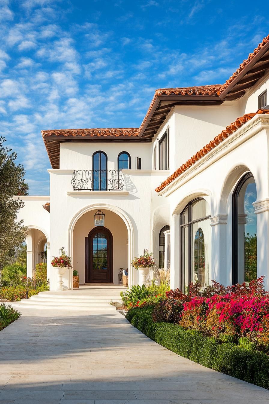 Crisp White Walls and Curved Arches