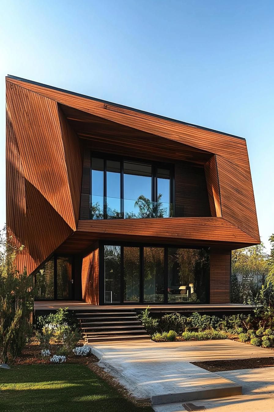 Geometric Wooden Cutout Facades - photo 3