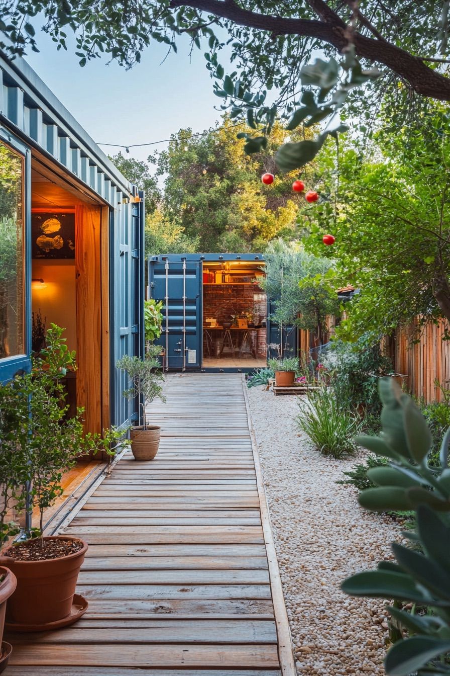 Mediterranean Courtyard Container Cabin