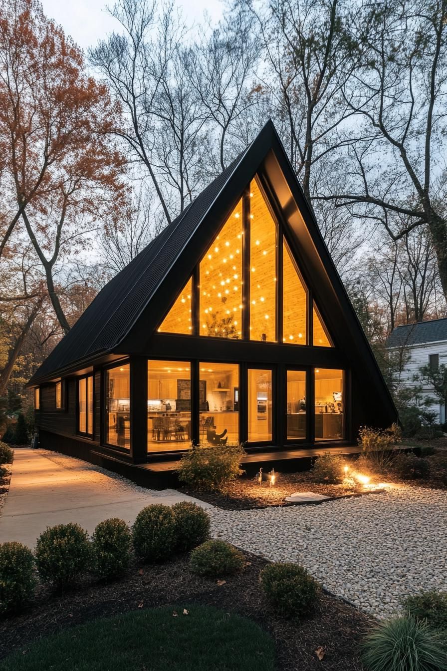 Black Cabin Featuring LED Lighting
