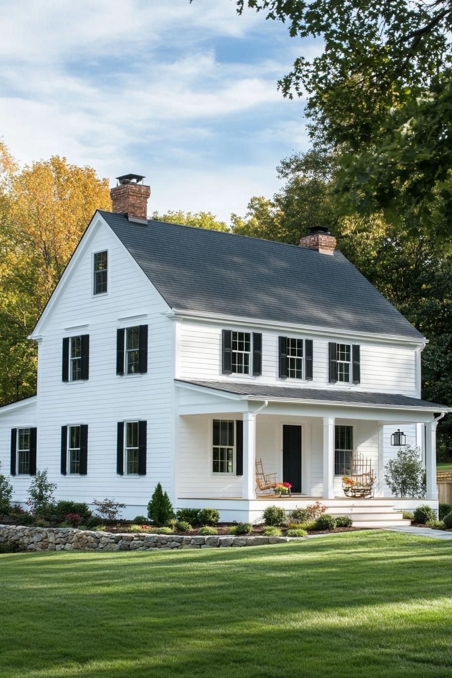White Clapboard Saltbox Style Homes - photo 4