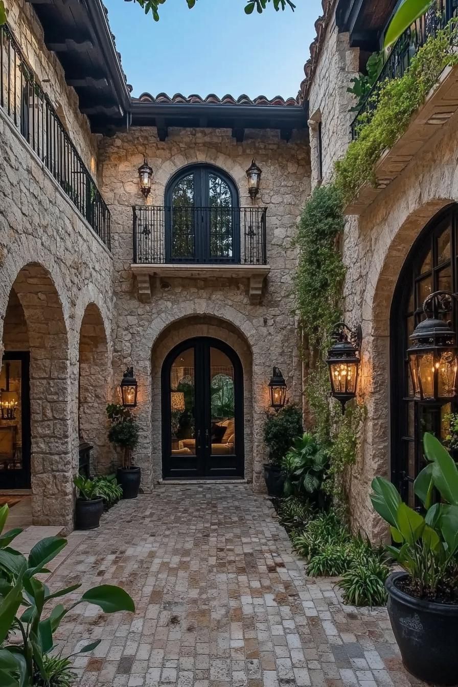A Refined Courtyard in a Spanish Mediterranean Home