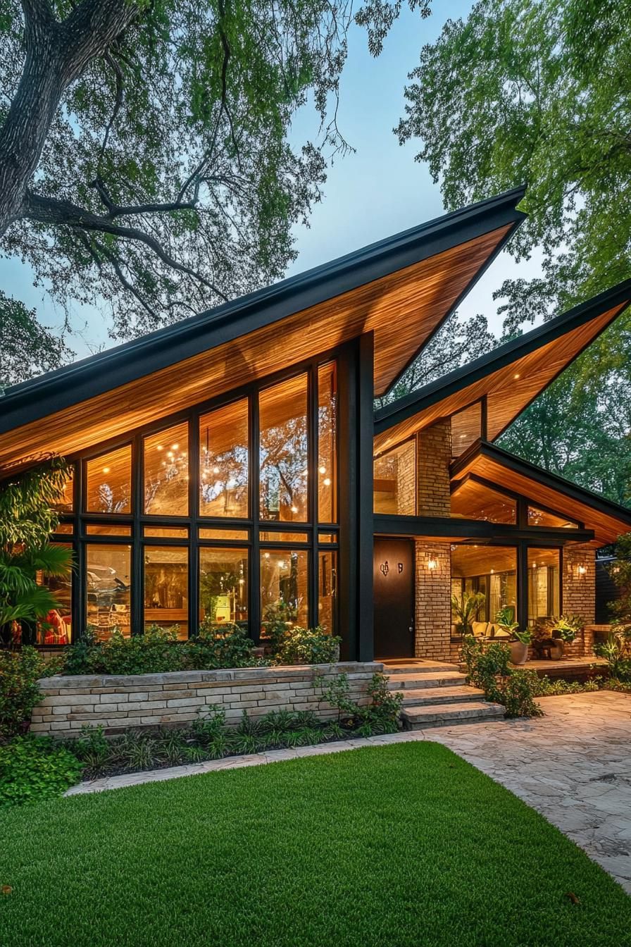 Flat Roofs Paired With Gabled, Shingled Sections - photo 2