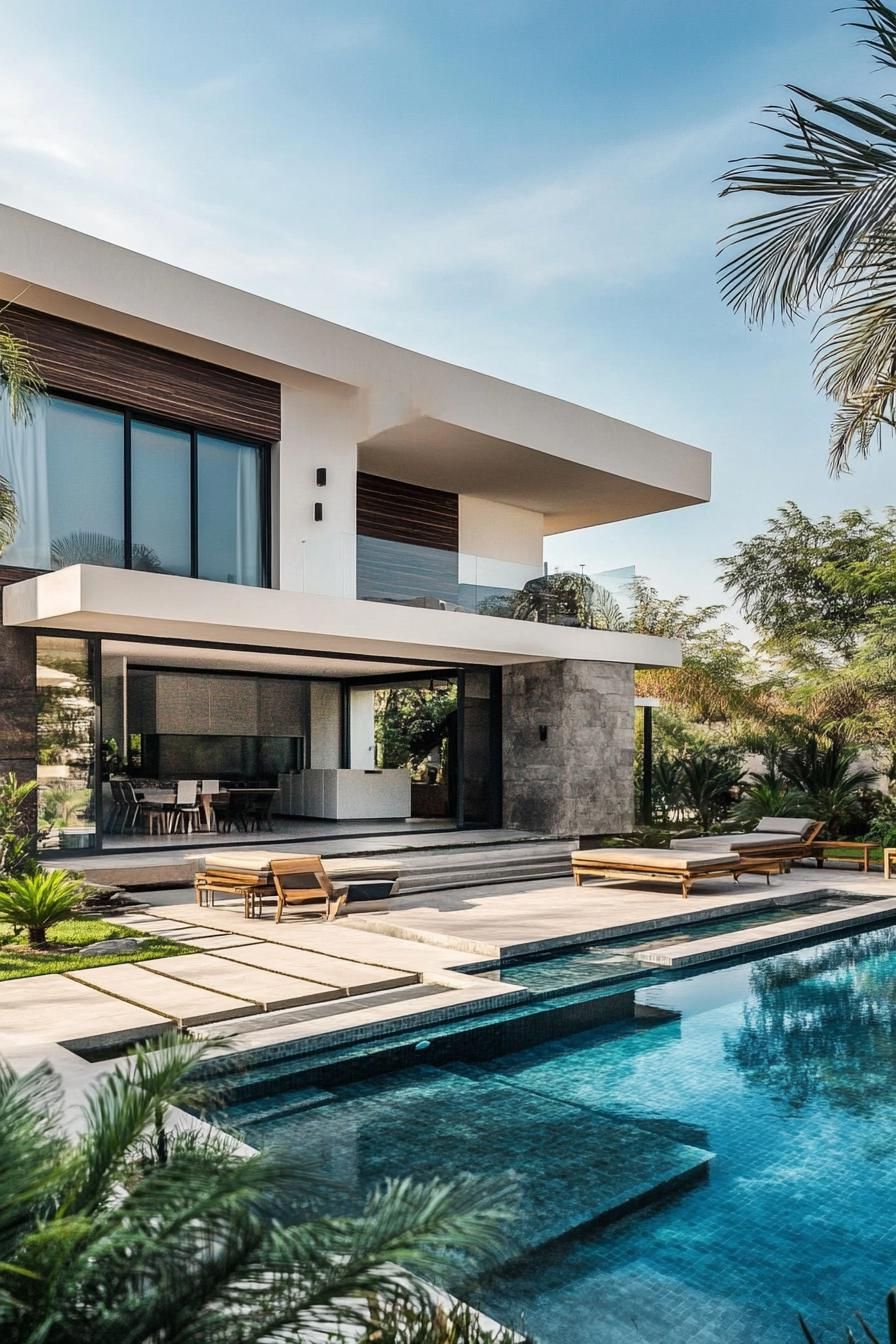 Minimalist Pool With Geometric Landscaping Design - photo 2