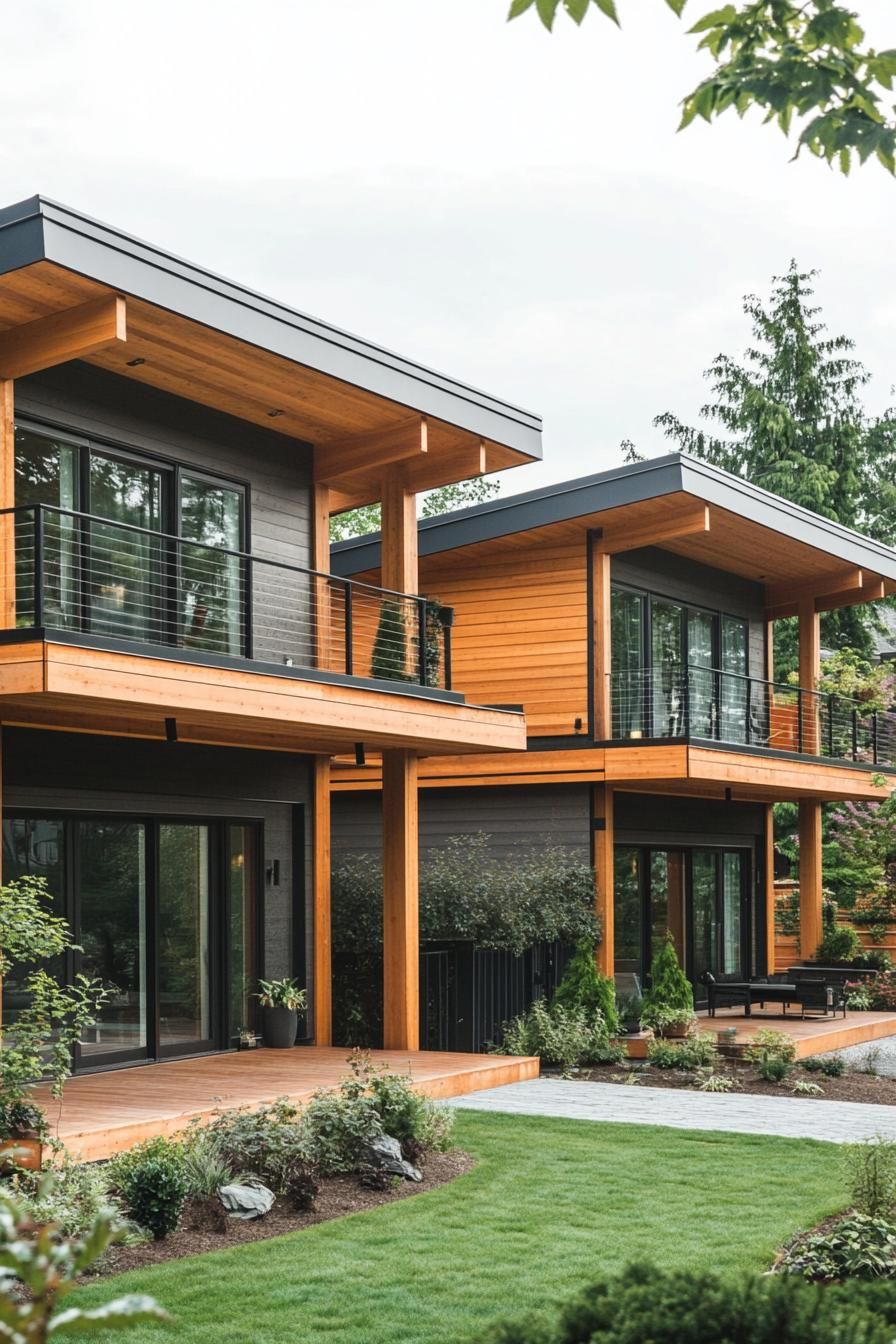 Wood Cladding With Deep Eaves and Overhangs