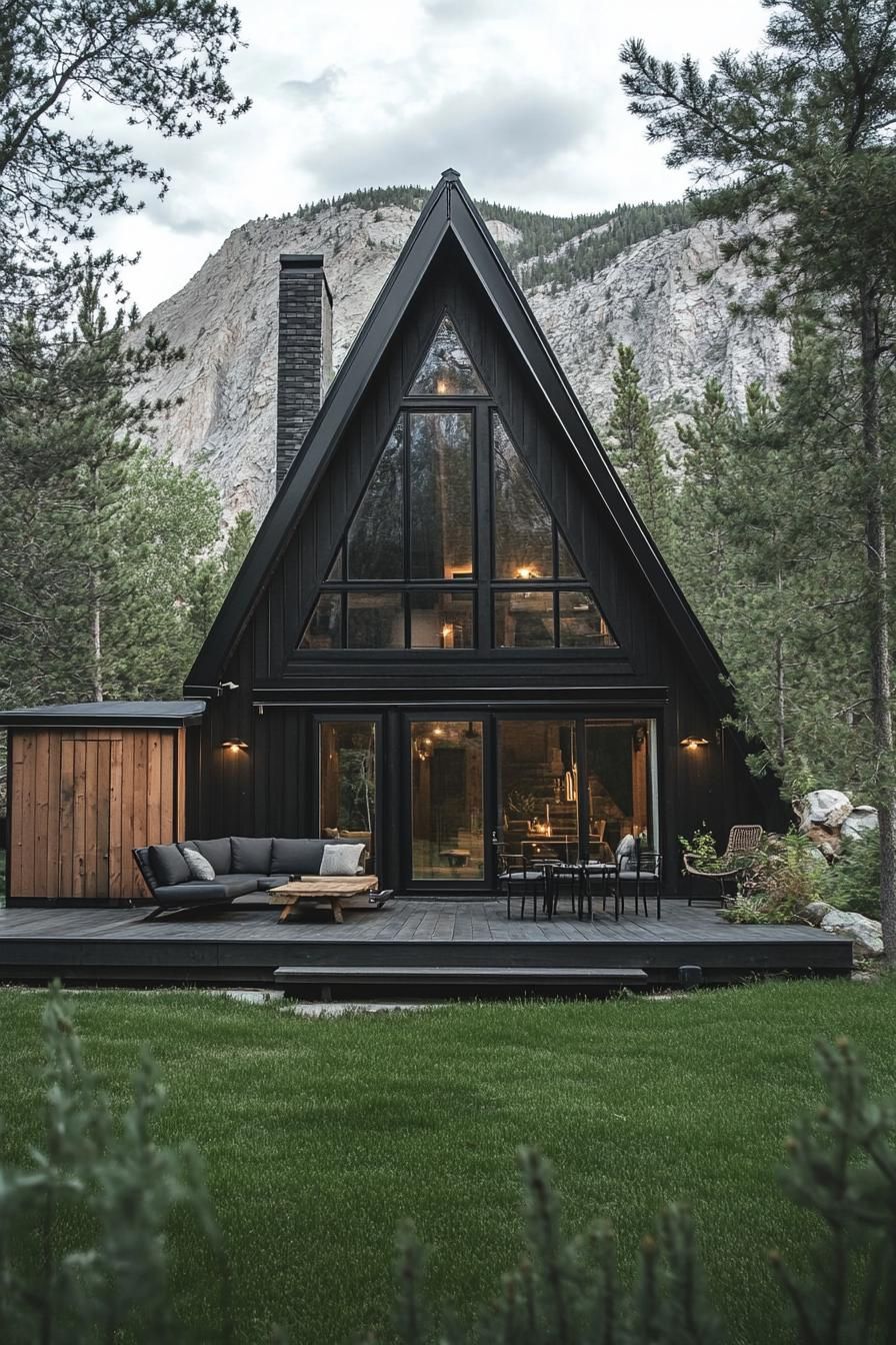 Charred Wood Siding With Black Steel Trim
