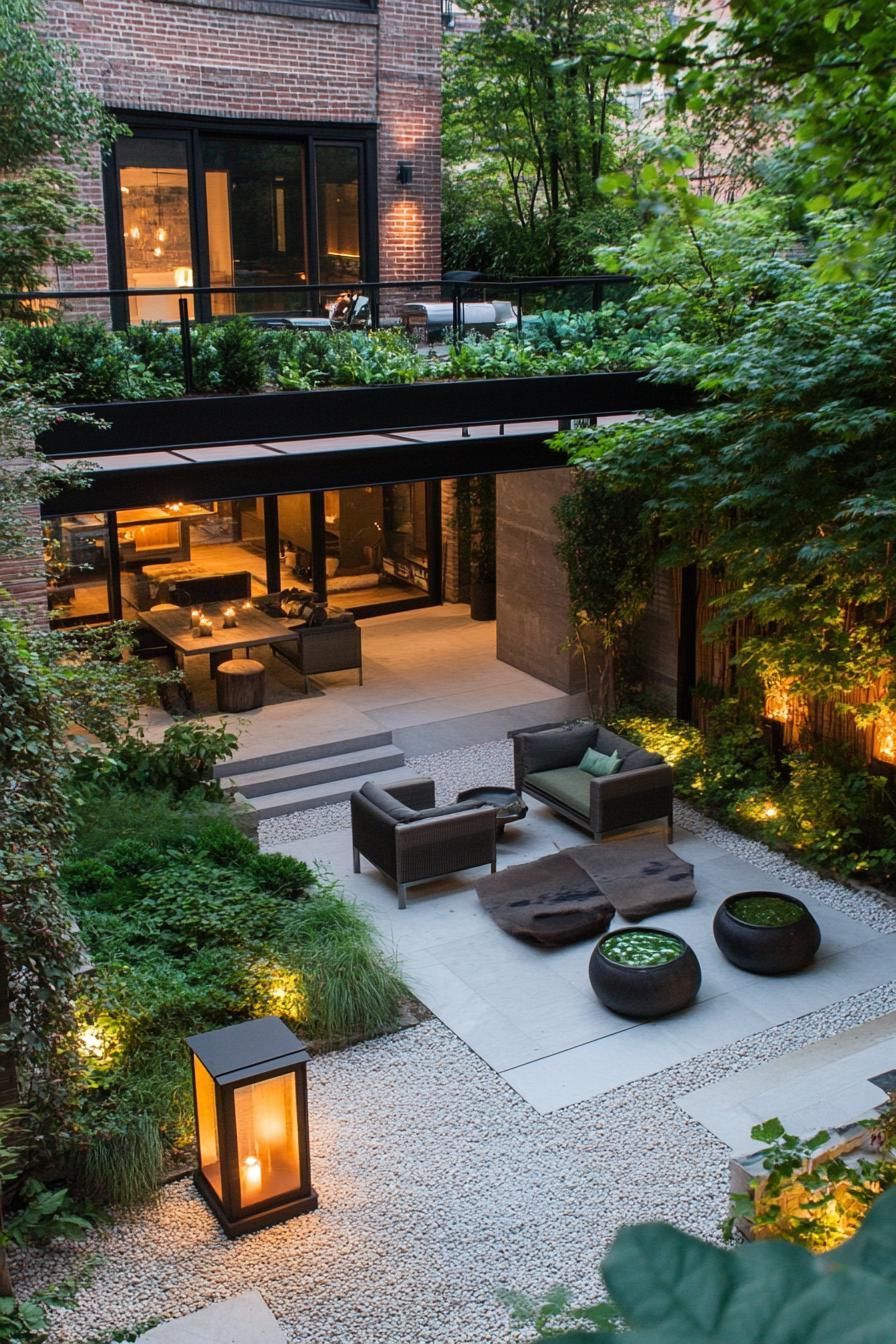 Rooftop Garden Seating With Japanese Lanterns - photo 2